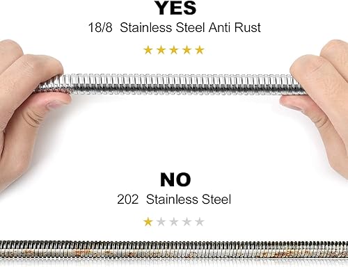 Miniatura 20 de Manguera de ducha, manguera de mano de acero inoxidable extra larga de 69 pulgadas con inserto de latón y tuerca, duradera y flexible (cromado)