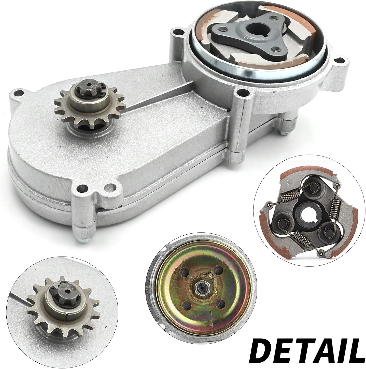 Clutch Drum Bell Housing Kit, 50cc Engine 4 Stroke Dirt Bike Clutch Kit, Robust 14T Clutch Drum Bell Housing with Clutch for 43cc 49cc Mini Pocket Quad Dirt Bike ATV Parts