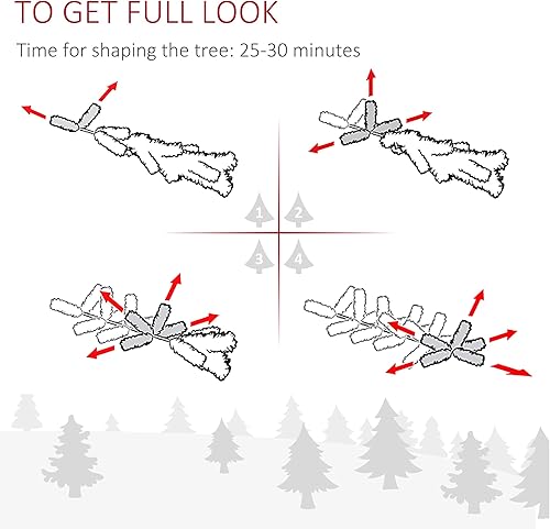Miniatura 4 de HOMCOM Árbol de Navidad artificial de pino delgado sin iluminación de 6 pies con ramas realistas y 394 puntas
