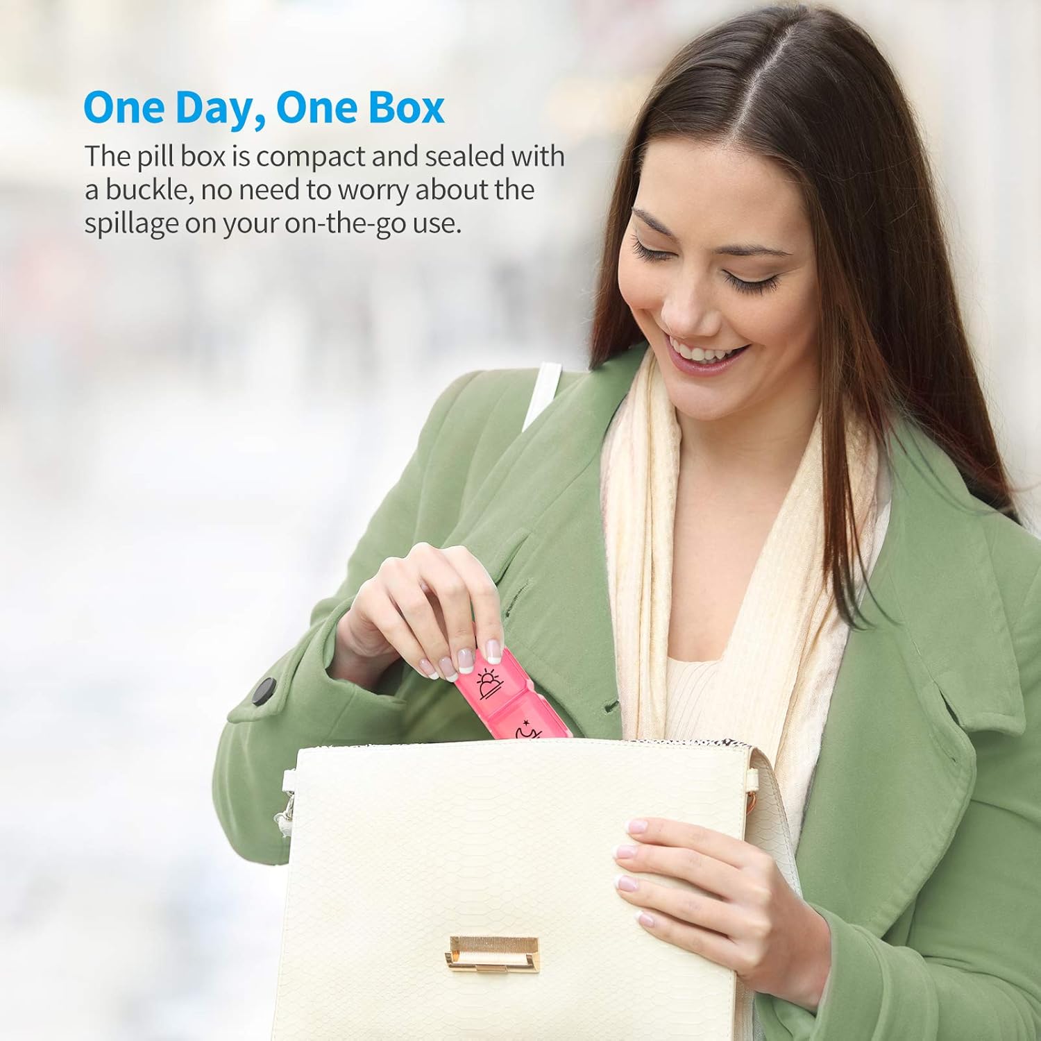 ZIKEE 30 Day Pill Organizer Monthly, Portable One Month Pill Box Cases with 32 Twice a Day AM PM Compartments for Vitamins, Fish Oil, Supplements and Medications : Health & Household