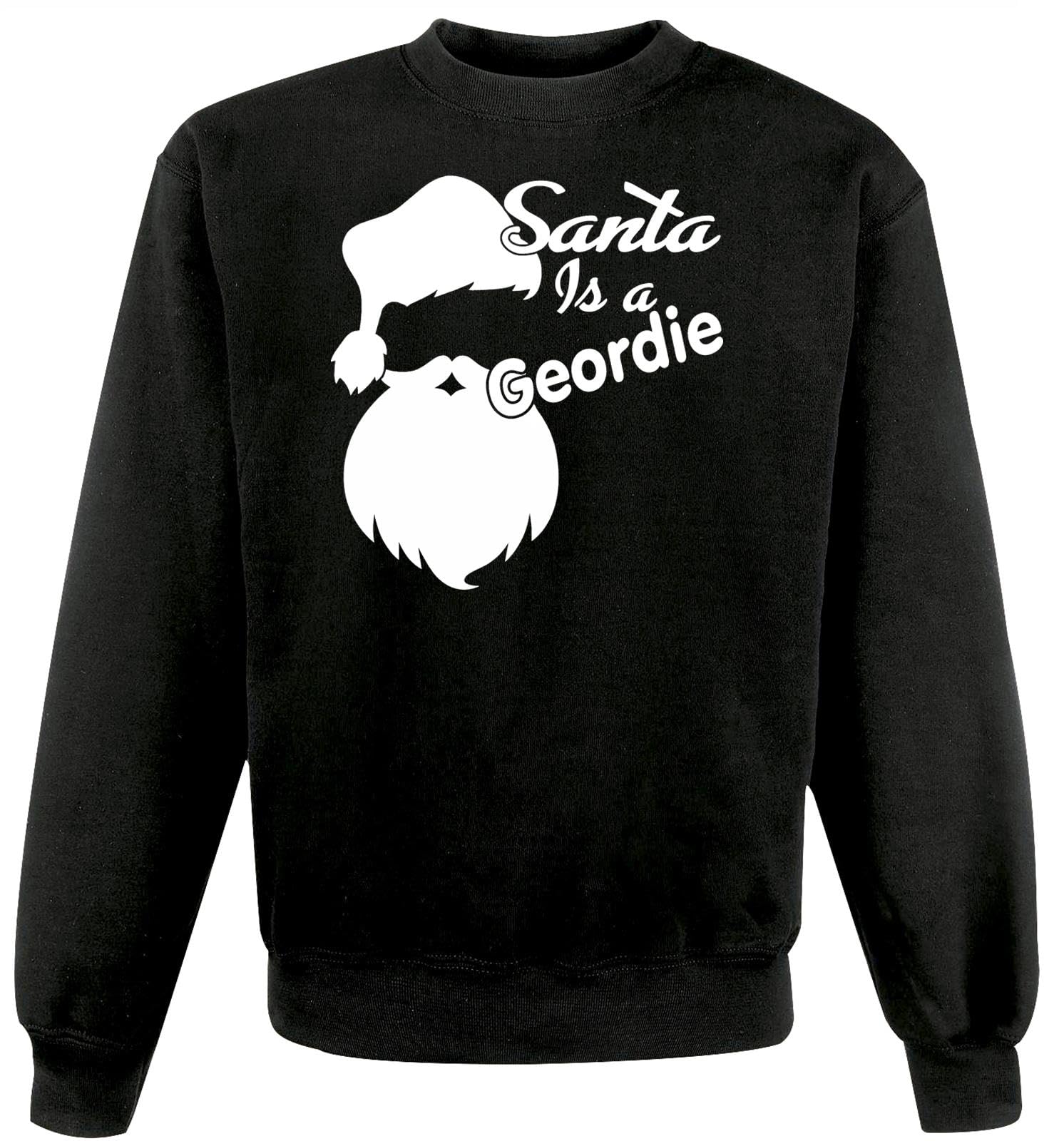 The Dragons Den Adults Santa is a Geordie Newcastle Tyneside Black Festive Unisex Christmas Jumper [L]