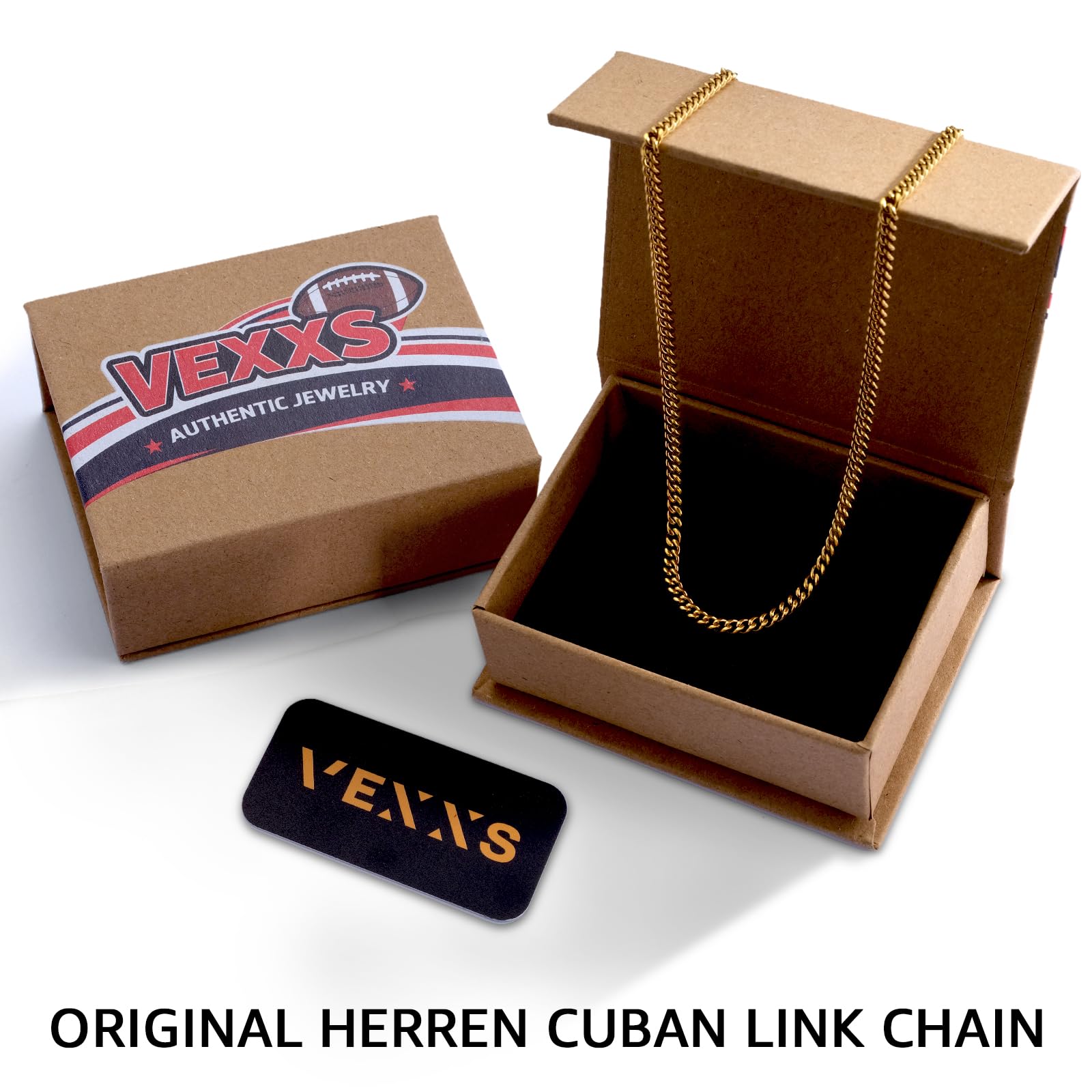 VEXXS 3mm Cuban Kette Herren Halskette 316L Edelstahl Mit Dicker 18K Gold- & 925 Silber-Auflage Cuban Link Kubanische Kette Männer 46-66cm