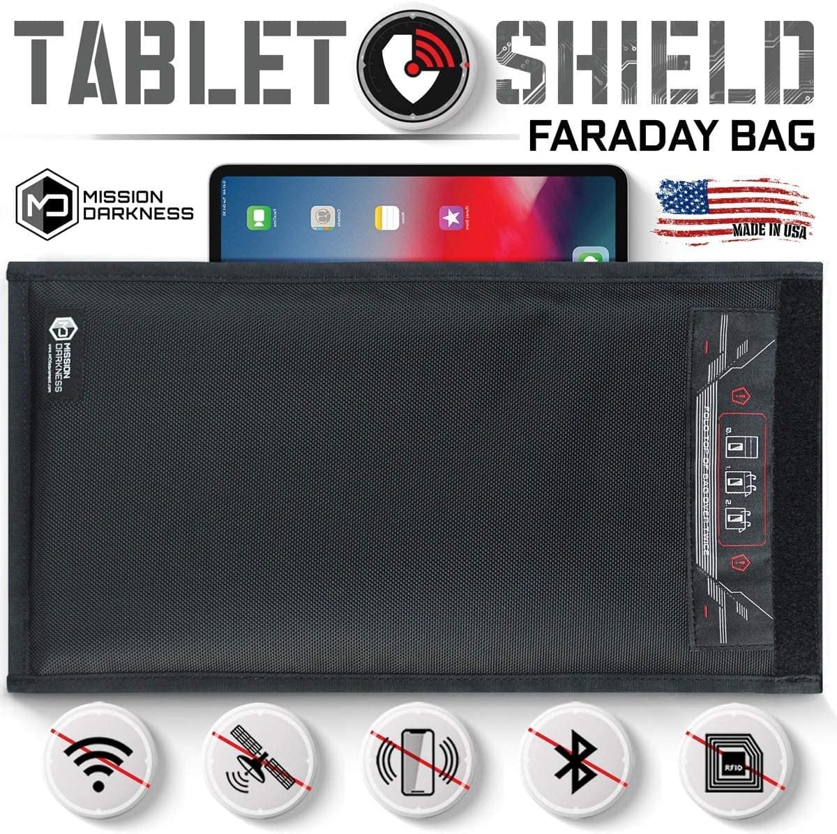 Mission Darkness Non-Window Faraday Bag Collection Includes Keyfob, Phone, Tablet, and Laptop Size Bags. RF Shielding, Signal Isolation, EMF Reduction, EMP Protection, Anti-Tracking Hacking Spying