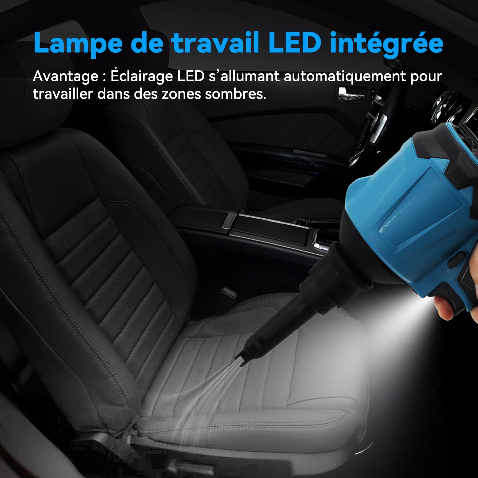 Souffleur haute vitesse 447 MPH sans balais compatible avec batterie Makita 14,4 V/18 V pour garage, atelier, nettoyage de la maison, outils uniquement, sans batterie