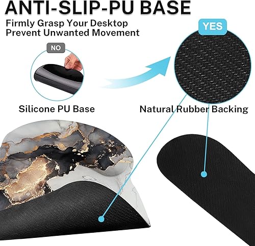 Miniatura 6 de Juego de alfombrillas de mouse para teclado, alfombrilla de escritorio 4 en 1, reposamuñecas para teclado, reposamuñecas para mouse, juego de