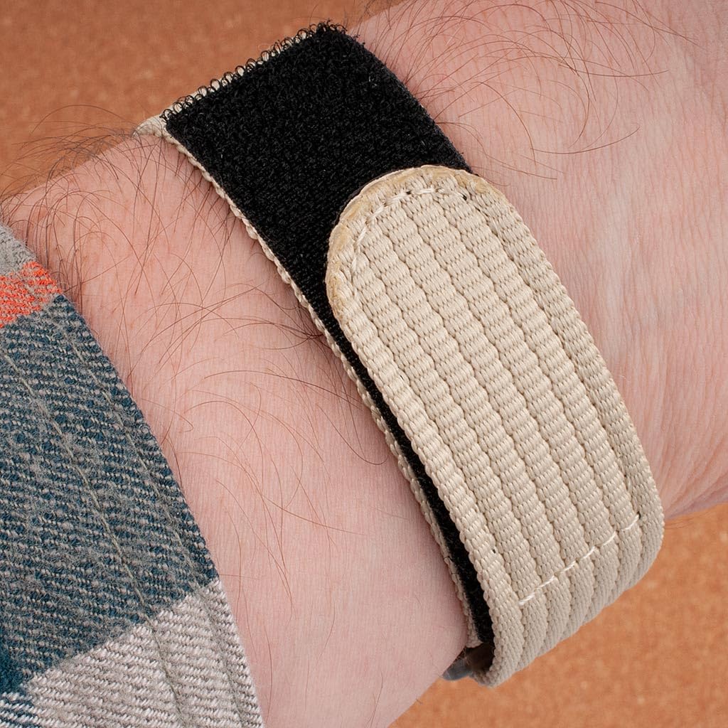StrapHabit Hook and Loop Single Pass Through Watch Strap - Nylon Band for men and women 20mm 22mm