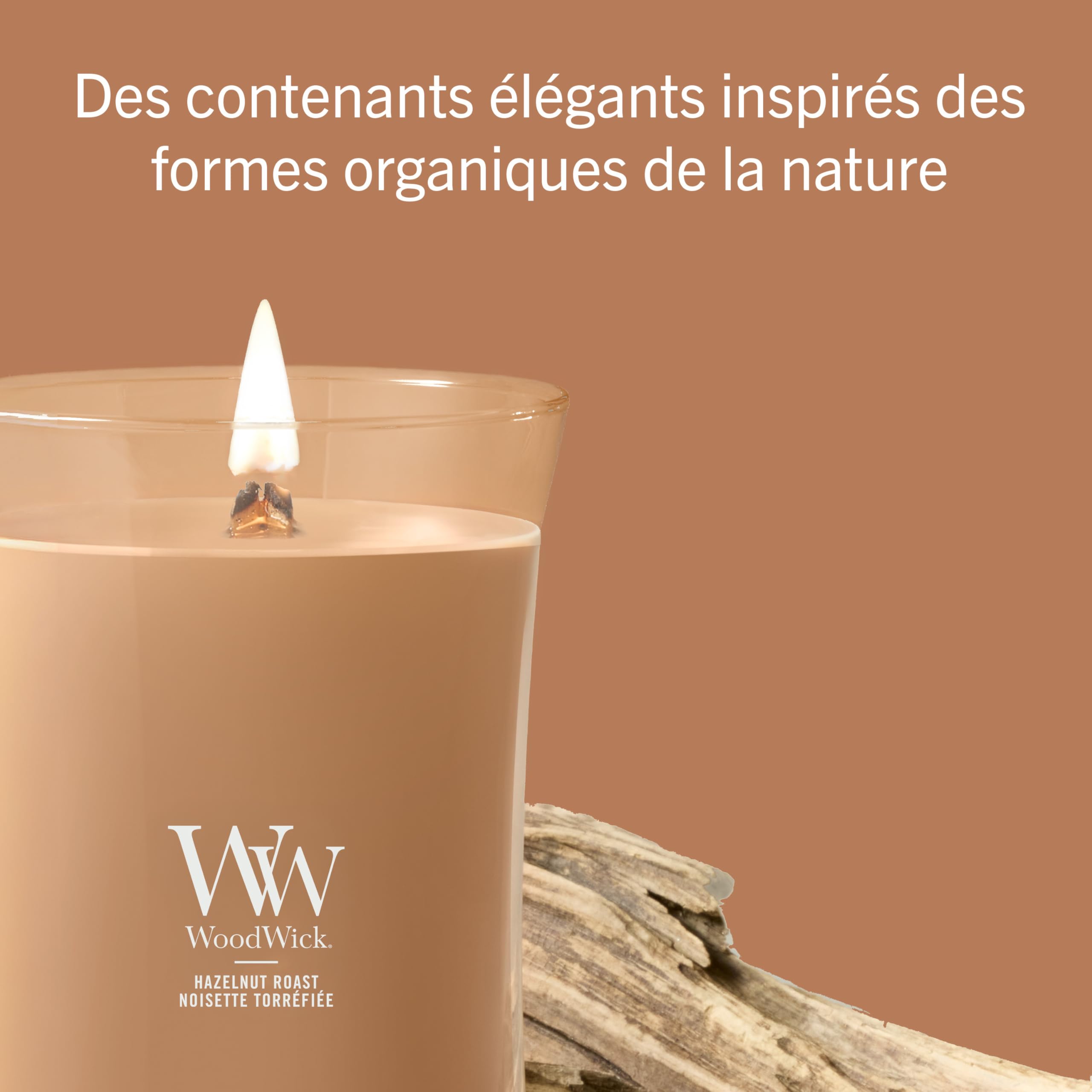 WoodWick Bougie parfumée | Grande bougie sablier | Noisettes grillées | Cadeaux parfaits pour femmes