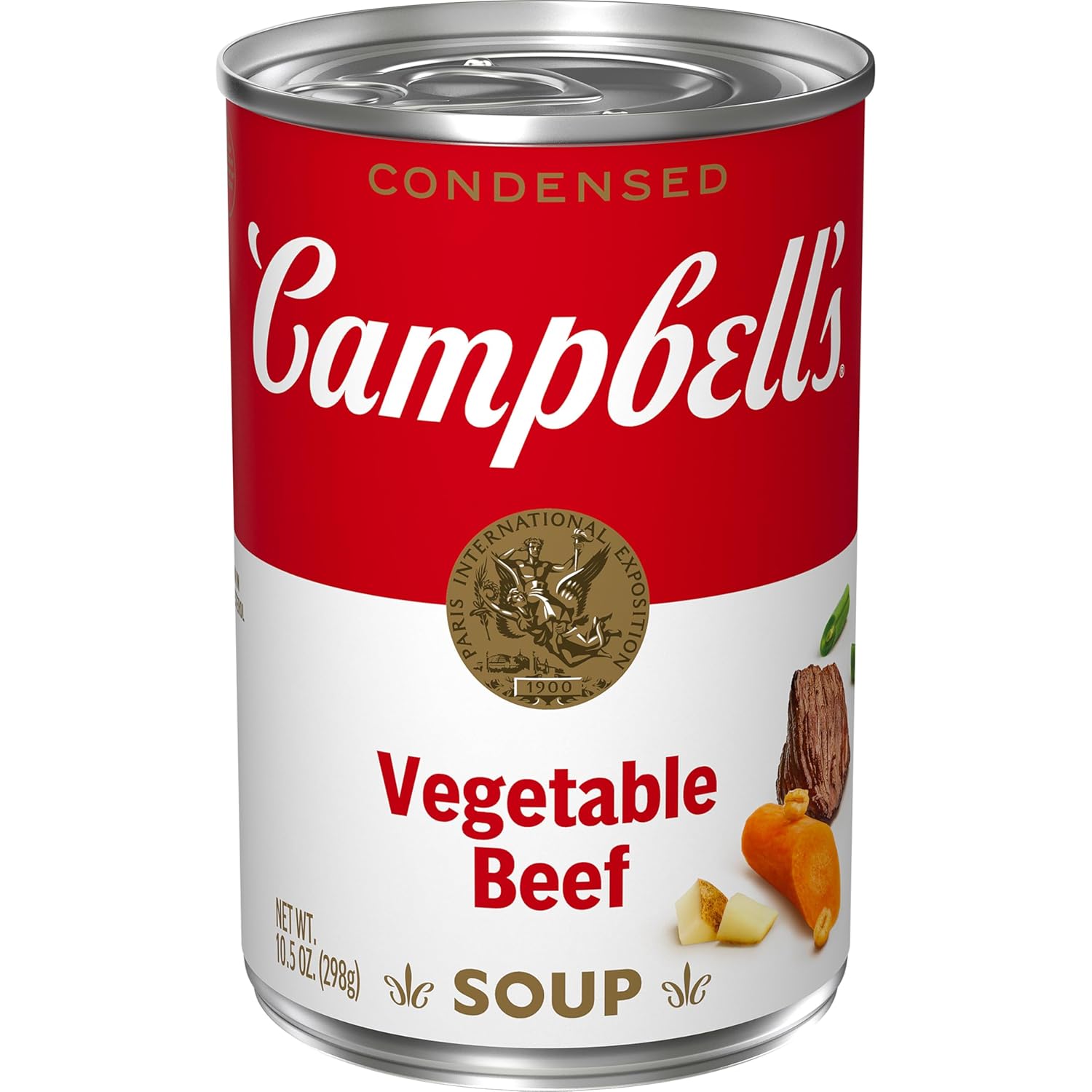 Campbell's Condensed Vegetable Beef Soup 10.5 oz - Hearty Carrots, Potatoes, Beef, Barley & Veggies Family Favorite