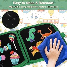 Qrytoi Erasable Doodle Set for Kids - Reusable Magic Drawing Book with 12 Watercolor Pens 14 Page Drawing, Road Trip Car Game Writing Painting Set for Boys and Girls (Traffic Light)