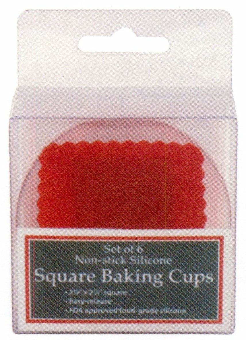 Kitchen Supply Square Silicone Baking Cups, Set of 6