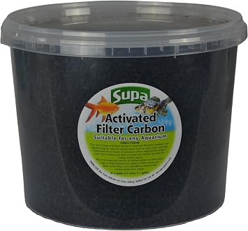 Supa Large Activated Filter Carbon 3 Litre Bucket, Removes Impurities And Odours To Leave Your Aquarium/Fish Tank Or Pond With Crystal Clear Water, Black