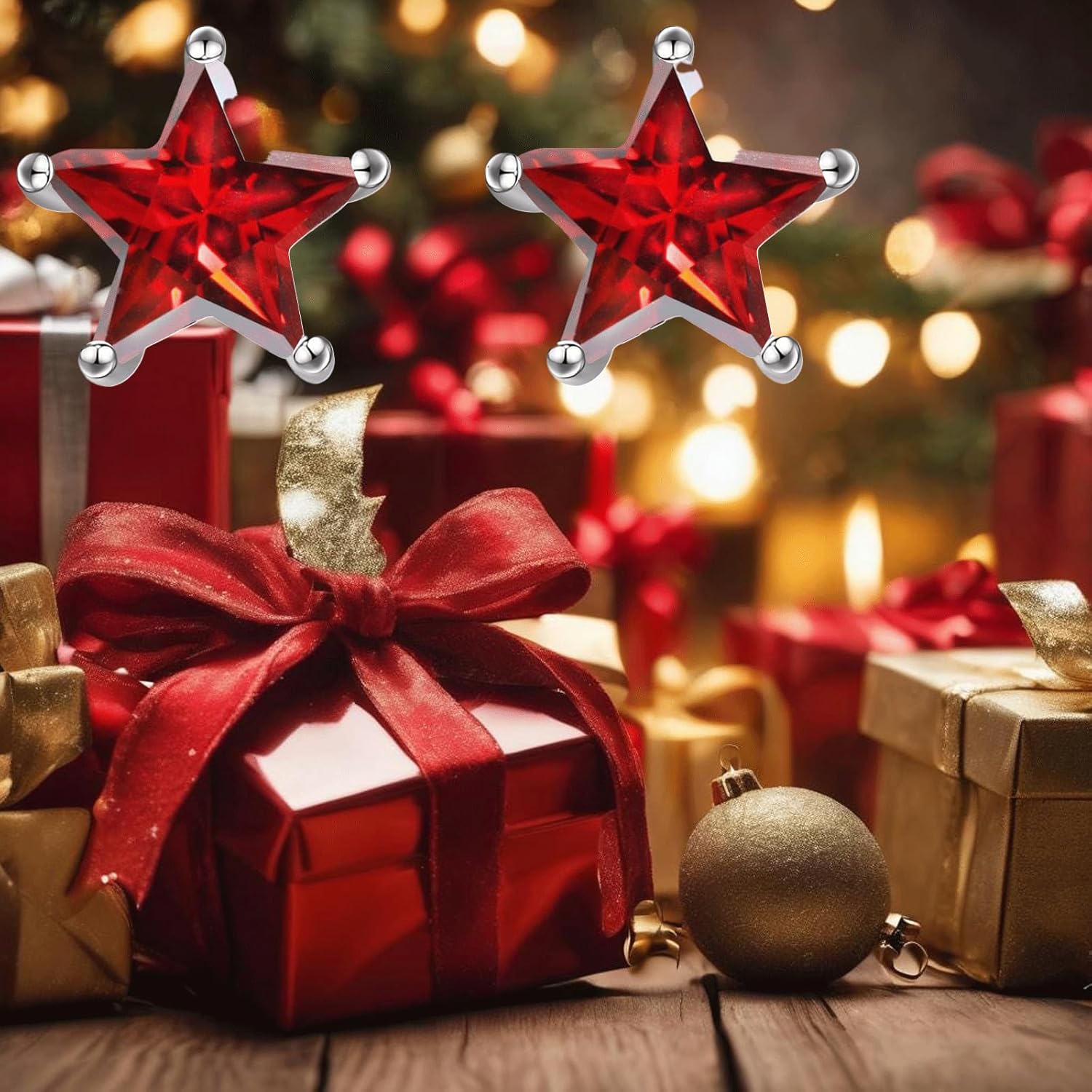 POPLYKE Sterling Silver Star Stud Earring with Birthstone For Women Star Simple Jewelry Gifts for Women - Image 3