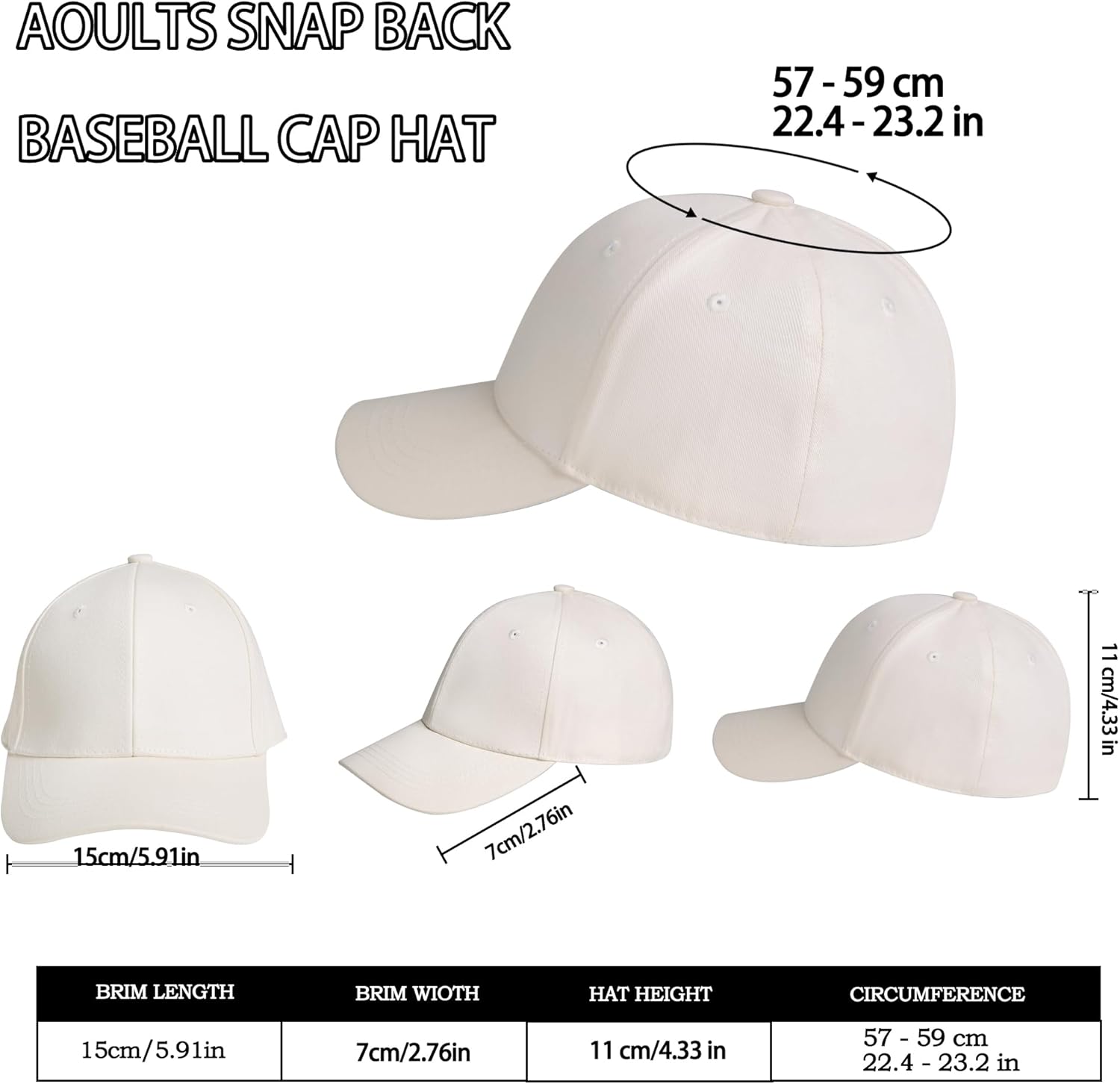 Magnetic Closure Ponytail Hats for Women Baseball Caps with Hidden Back Opening for Any Ponytail Height,22.83in/58cm - Image 5