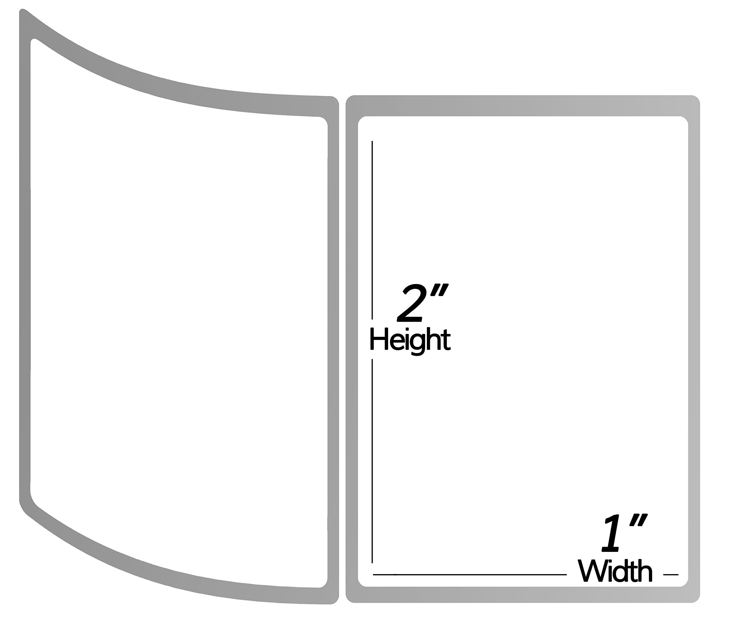 OfficeSmartLabels Removable 2x1 Inch Direct Thermal Labels - Works Great With Zebra Printers (1 Roll, 1300 Labels)