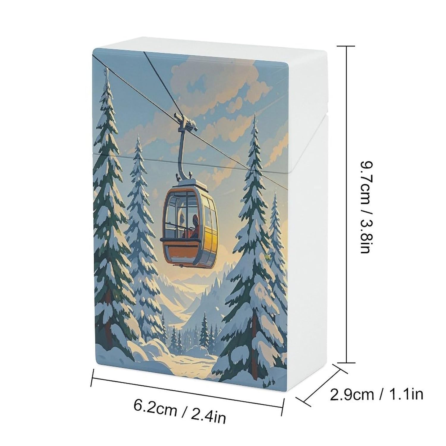 Ski Lift with Fir Tree Cigarette Case Plastic Cigarette Holder image 2