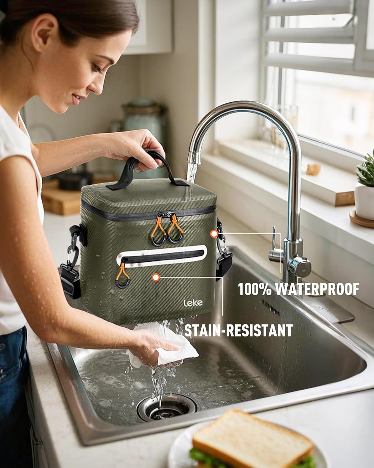 Soft-Sided Cooler Bag, 8/16 Can Insulated Lunch Box, Waterproof, Leak-Proof, Portable Lunch Bag for Work, Beach, Drink, Travel, Camping, Picnic, Gift