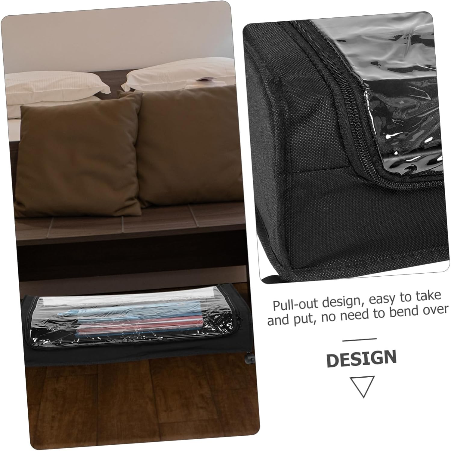 under Bed Storage Organizer with Wheels Rolling Clothes and Shoe Holder Capacity Pull-out Storage Cart Frame with Lid for Spaces and Dorm Rooms