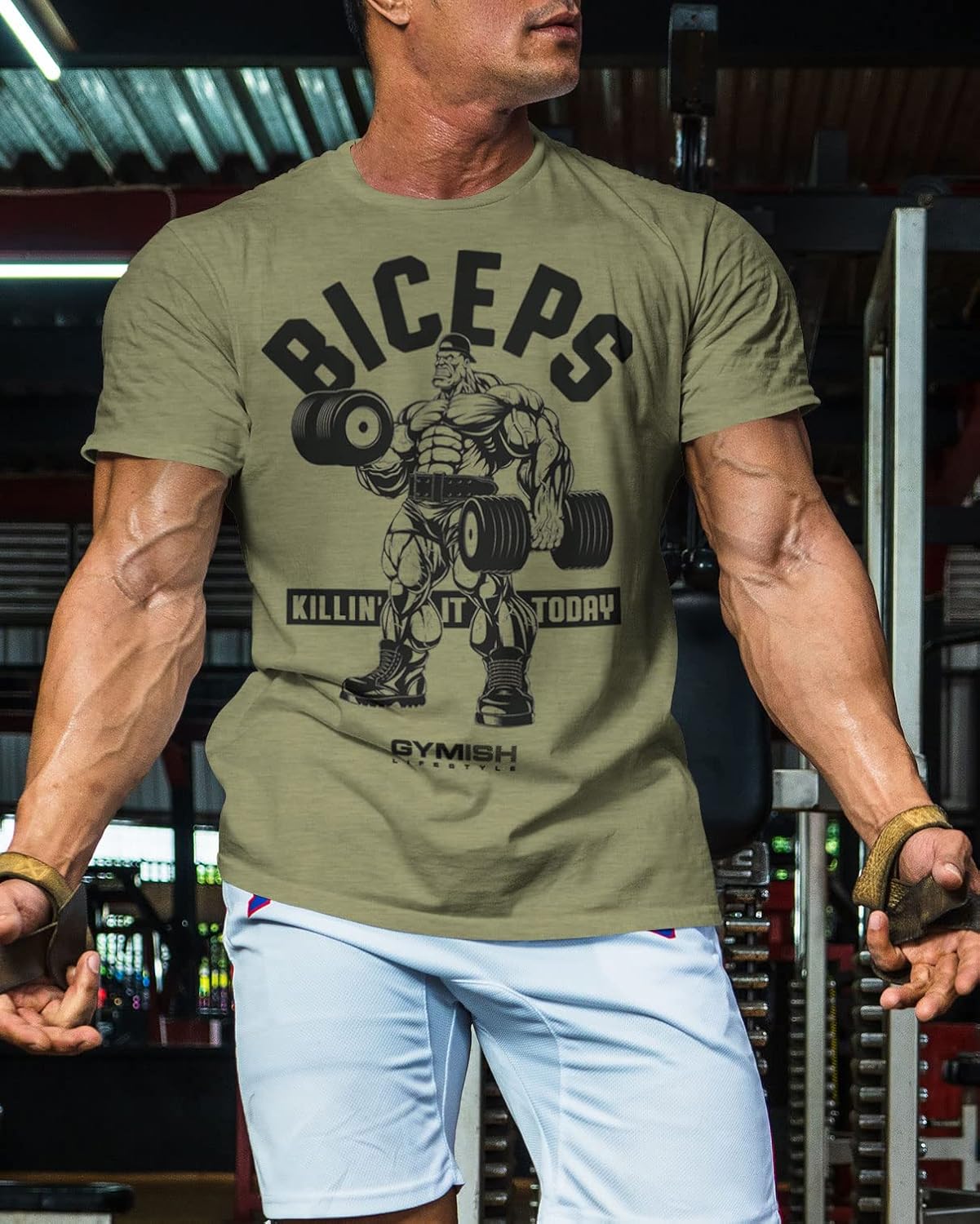 Biceps Killin’ It Today Gym Workout Shirts for Men, Funny Lifting T-Shirt