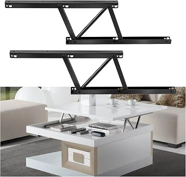 2pcs Lift Up Top Coffee Table Hinges Coffee Table Lift Top Hardware Table Lift Top Hinges Folding Lift Up Top Table Mechanism Steel Black