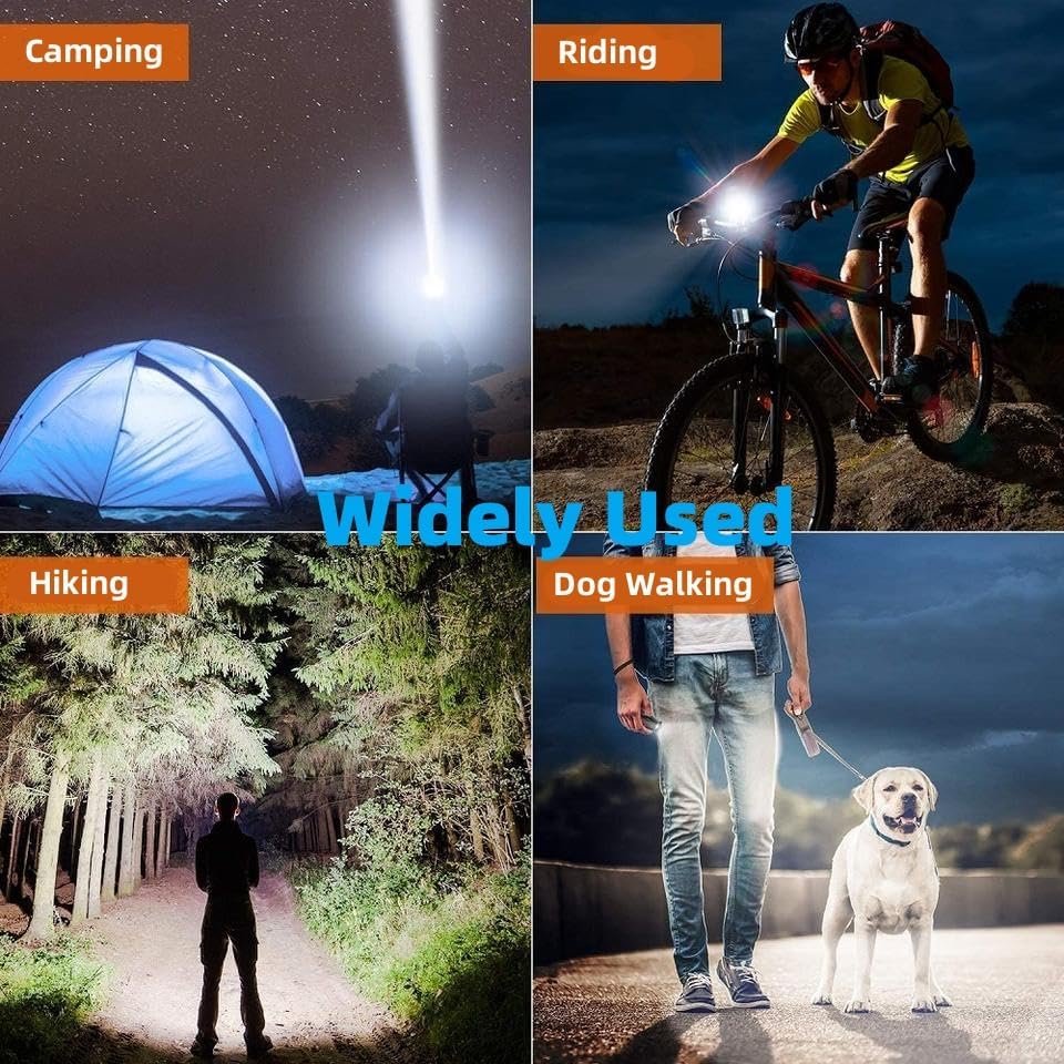 Miniatura 7 de WINDFIRE Pequeñas linternas recargables de 8000 lúmenes altos, linternas tácticas superbrillantes con clip, un solo modo IPX45, luces de bolsillo