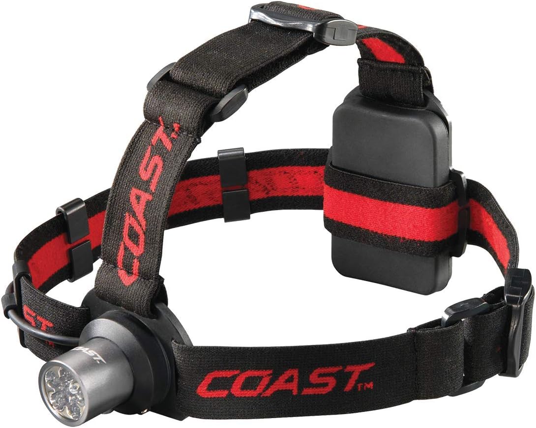 COAST® HL5 175 Lumen Utility LED Headlamp with Hinged Beam Adjustment and Hard Hat Compatibility, black