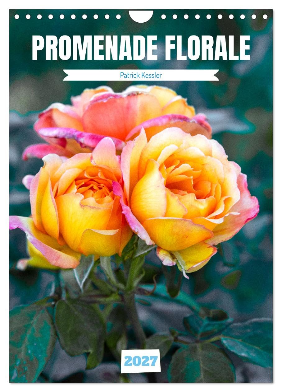 Promenade florale (Calendrier mural 2027 DIN A4 horizontal), CALVENDO calendrier mensuel: Mosaïque de fleurs pour un parcours floral