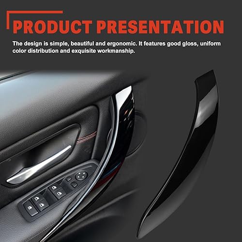 Miniatura 4 de USTAR Cubierta negra para manija de puerta para BMW F30 F31 F34 F80 3 Series 320 328 330 335 M3 2012-2018 y BMW F32 F33 F36 F82 F83 4 Series 428 435
