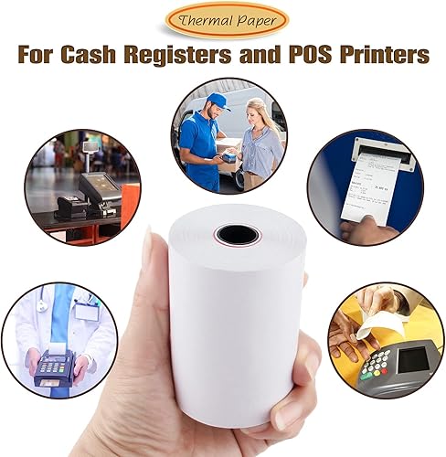Miniatura 4 de TK Thermal King, (10 rollos) 3 18 pulgadas 119 pies de papel térmico blanco caja registradora POS recibo, se adapta a todos los terminales de