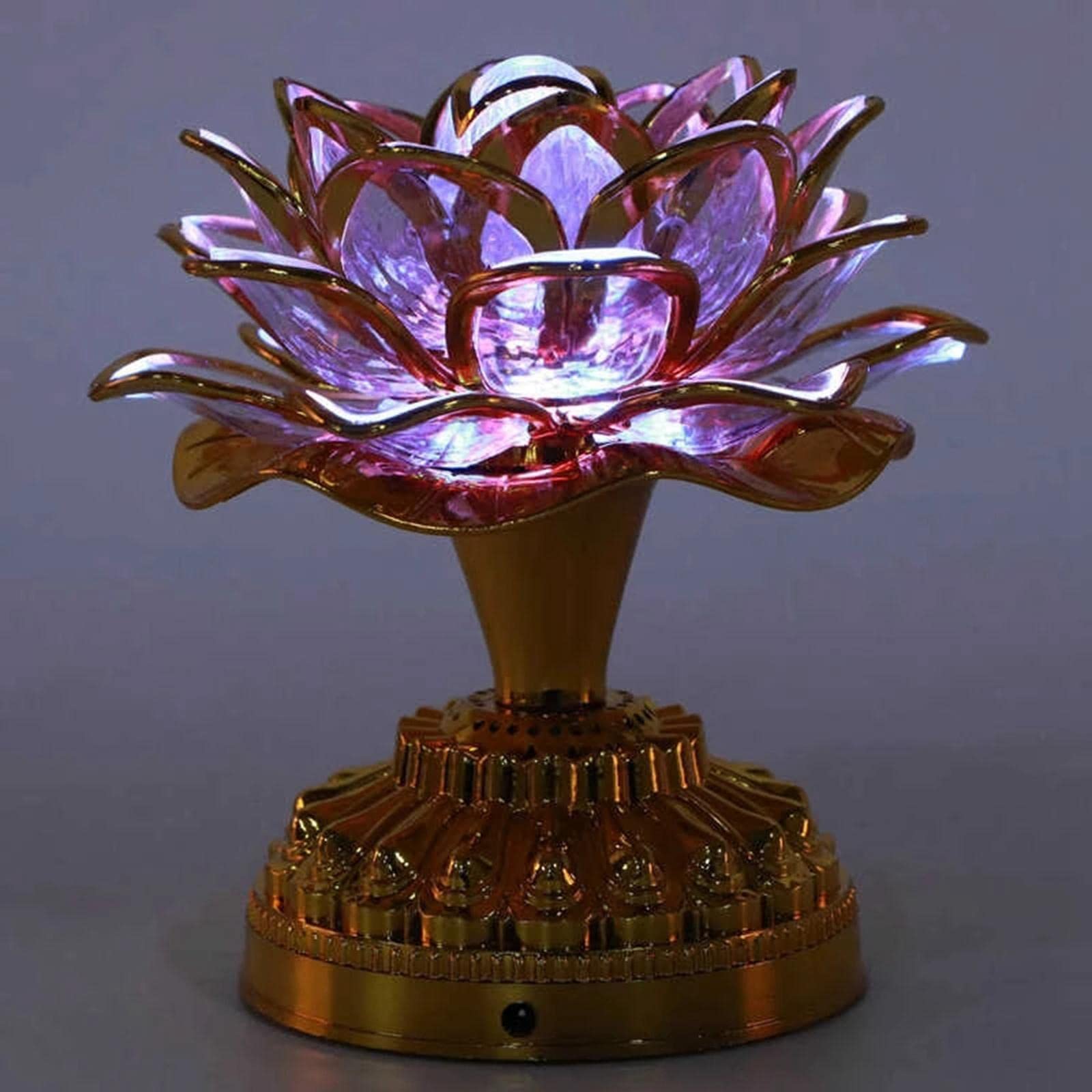 Baoblaze 2X LED Lotus Buddhist Lights Color-Changing Buddha Lotus Lamps Battery-Operated Buddhist Lamp Worship Prayer Supply