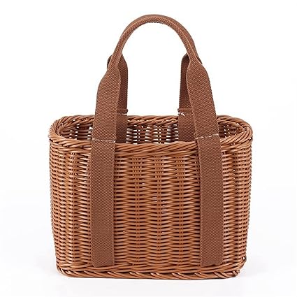 3NH Picnic Set, Basket Hand Made Wicker Bags Portable Rattan Shopping Bag Woven Picnic Basket Beach Bag Big Totes Storage Basket - Size : Large