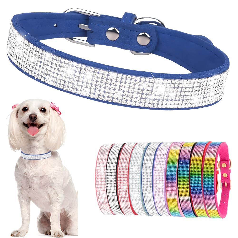 Collier pour chien et chat bleu fonce ideal pour les balades