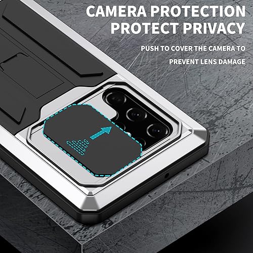 Miniatura 3 de Funda para Samsung Galaxy S22 Ultra 5G, de metal de aluminio Gorilla Glass a prueba de golpes, militar, resistente, funda protectora dura, con