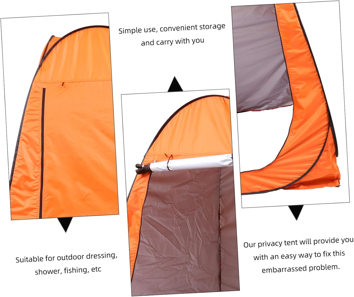 Outdoor Automatic Changing Clothes Tent Windproof Privacy Shelter for Camping Fishing and Spacious Ergonomic Design Orange