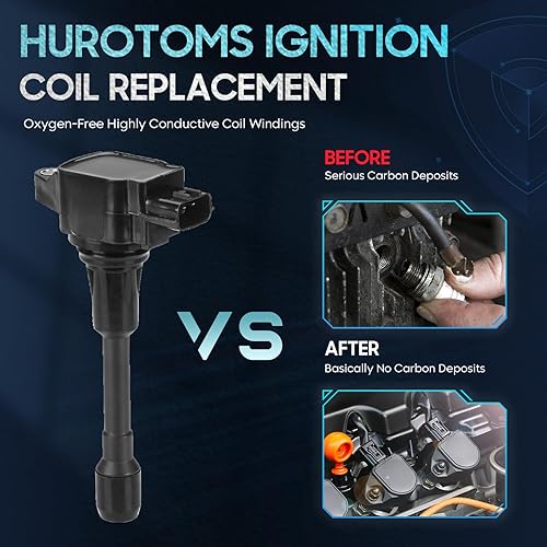Miniatura 5 de Paquete de 4 bobinas de encendido compatibles con Infiniti FX50 Q70 QX70 Nissan Altima Cube Rogue Versa NV200 NP300 Tiida 1.6L 1.8L 2.5L L4,