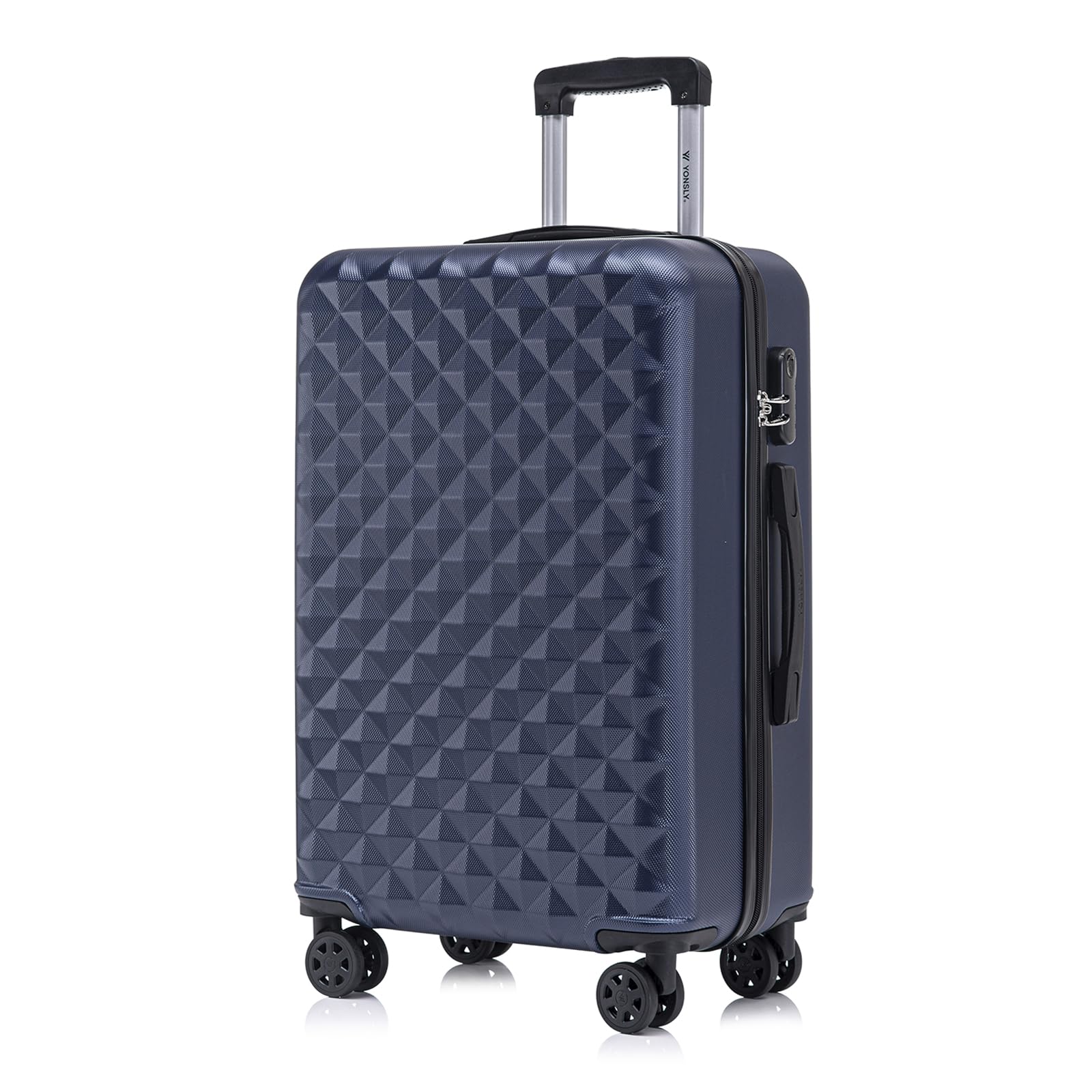 YONSLY Trolley Koffer Set, Reisekoffer, Rollkoffer Handgepäck, Kabinkoffer Suitcase, Gepäckset mit 360° Rollen, Hartschalenreisekoffer, Zahlenschloss, Gummigriff