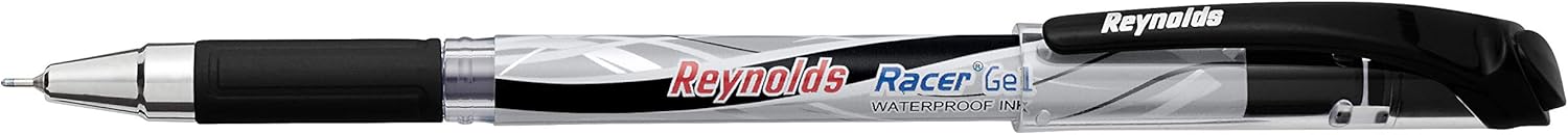 Reynolds Racer 0.5mm Needle Point Gel Pens - Pack of 20 Black Ink (Ship From India)