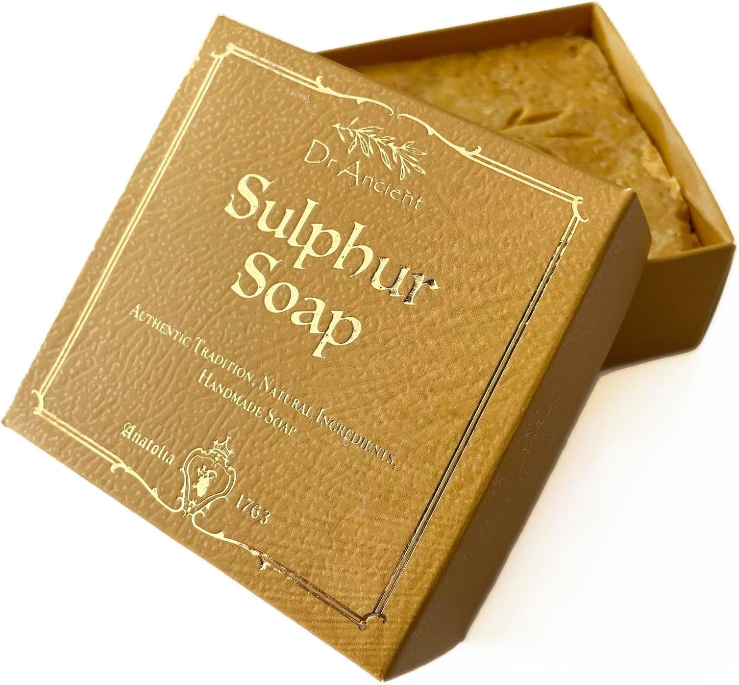 New Look, Same Great Sulphur Soap Bar Organic Natural Vegan Traditional Handmade Antique - Absolutely No Chemicals! Pure Natural Soap!