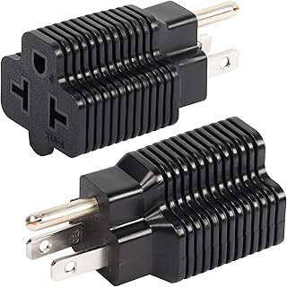CERRXIAN 4 in 1 15 Amp to 20 Amp Plug Adapter, NEMA 5-15P to 5-15R Adapter,5-15P to 5-20R,5-15P to 6-15R,5-15P to 6-20R T-Blade Female Power Adapter(2-Pack)