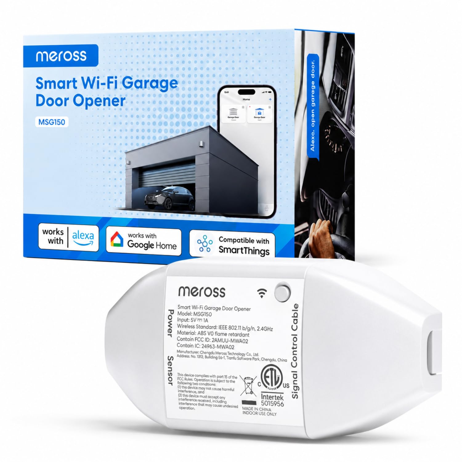 Photo 1 of meross Smart Garage Door Opener Remote (MSG150)