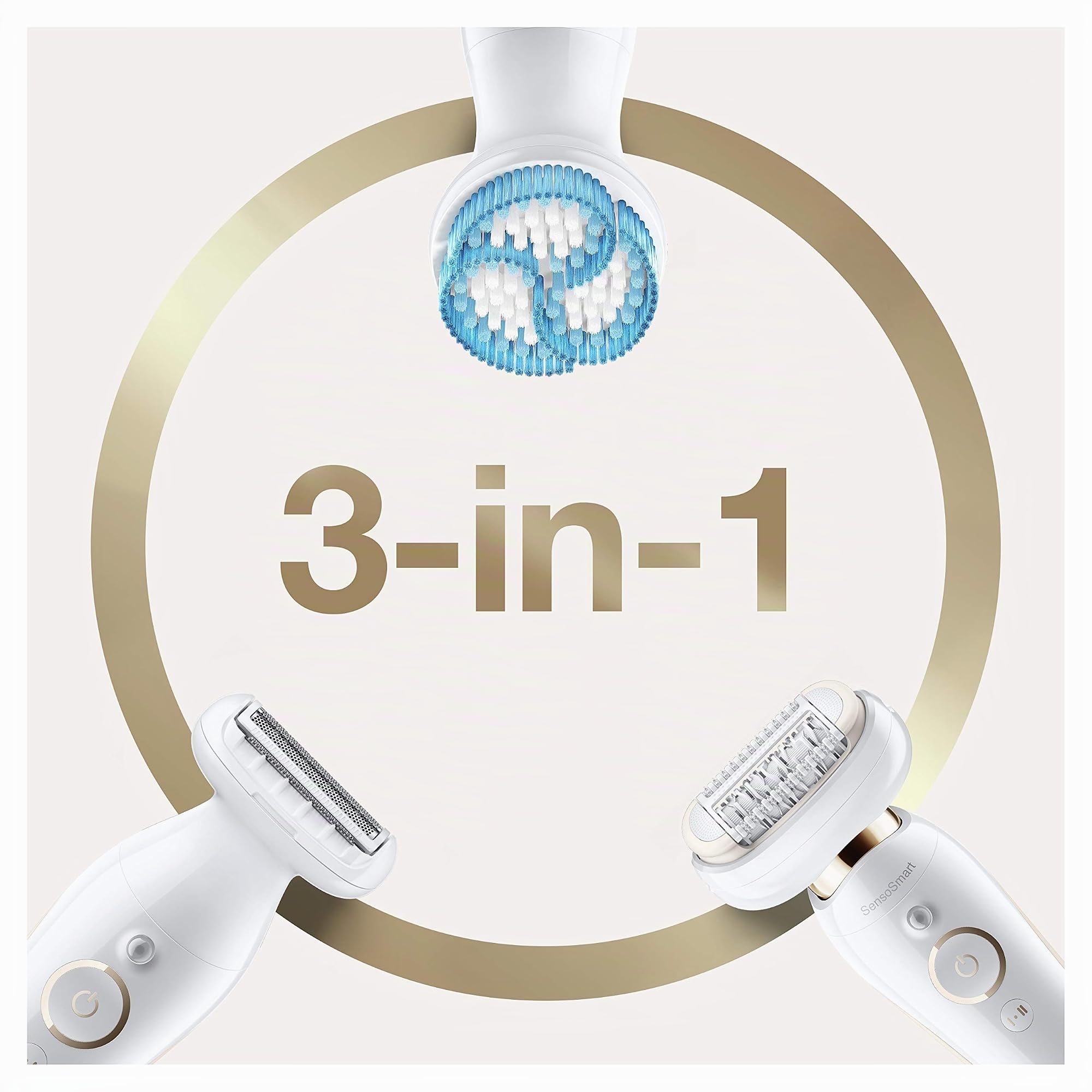 Braun Silk-épil 9 Flex Epilierer Damen Haarentferner 9010 weiß/gold