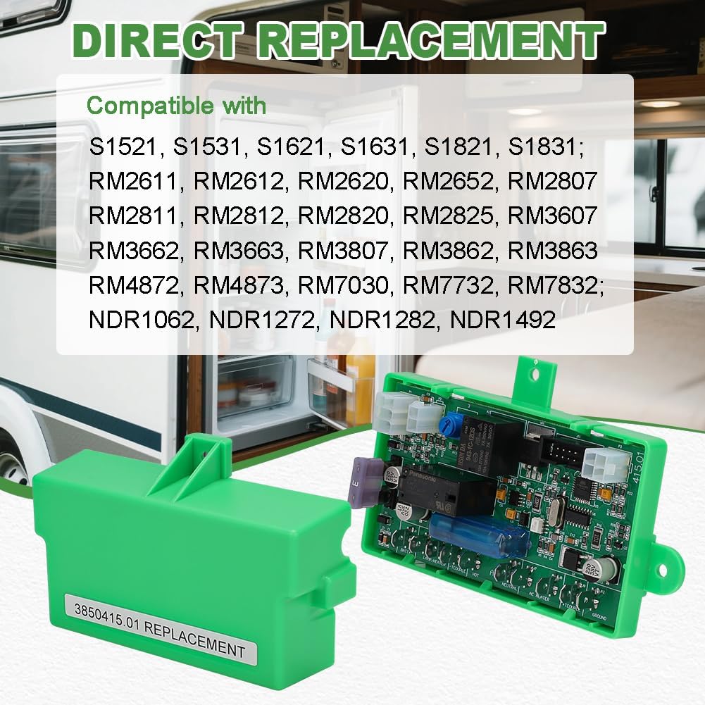 JDMON RV Refrigerator Main Power Control Circuit Board with Protective Cover Compatible with Dometic 2-Way/3-Way RV Part, Replacement for Micro P-711, 2931842.01, 2931843.01, 2932691.017, 2932177.01