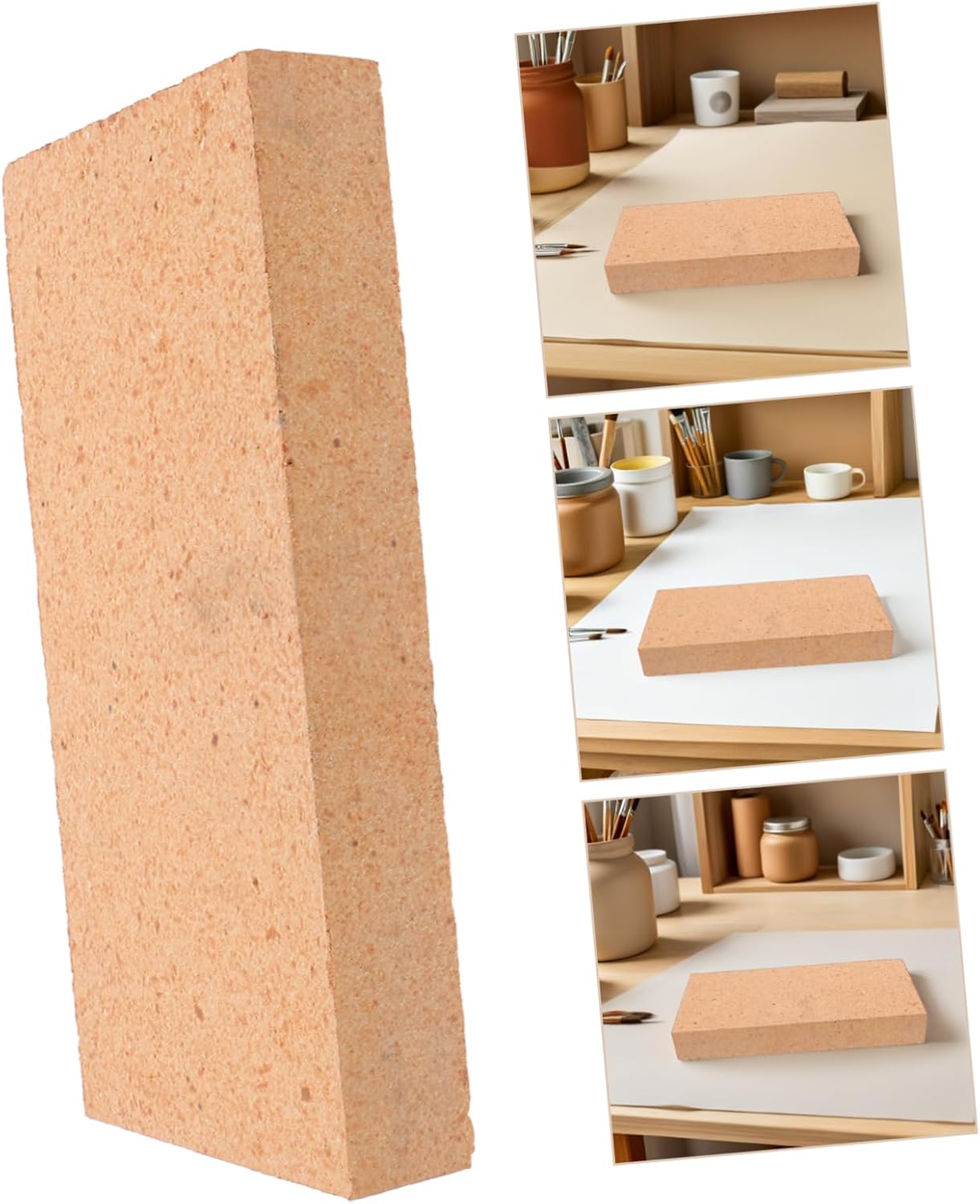Toyvian Refractory Clay Fire Bricks High Temp Insulation Block for Stove BBQ Grill and Kiln Lightweight Durable and Heat Resistant DIY for Safe Operation