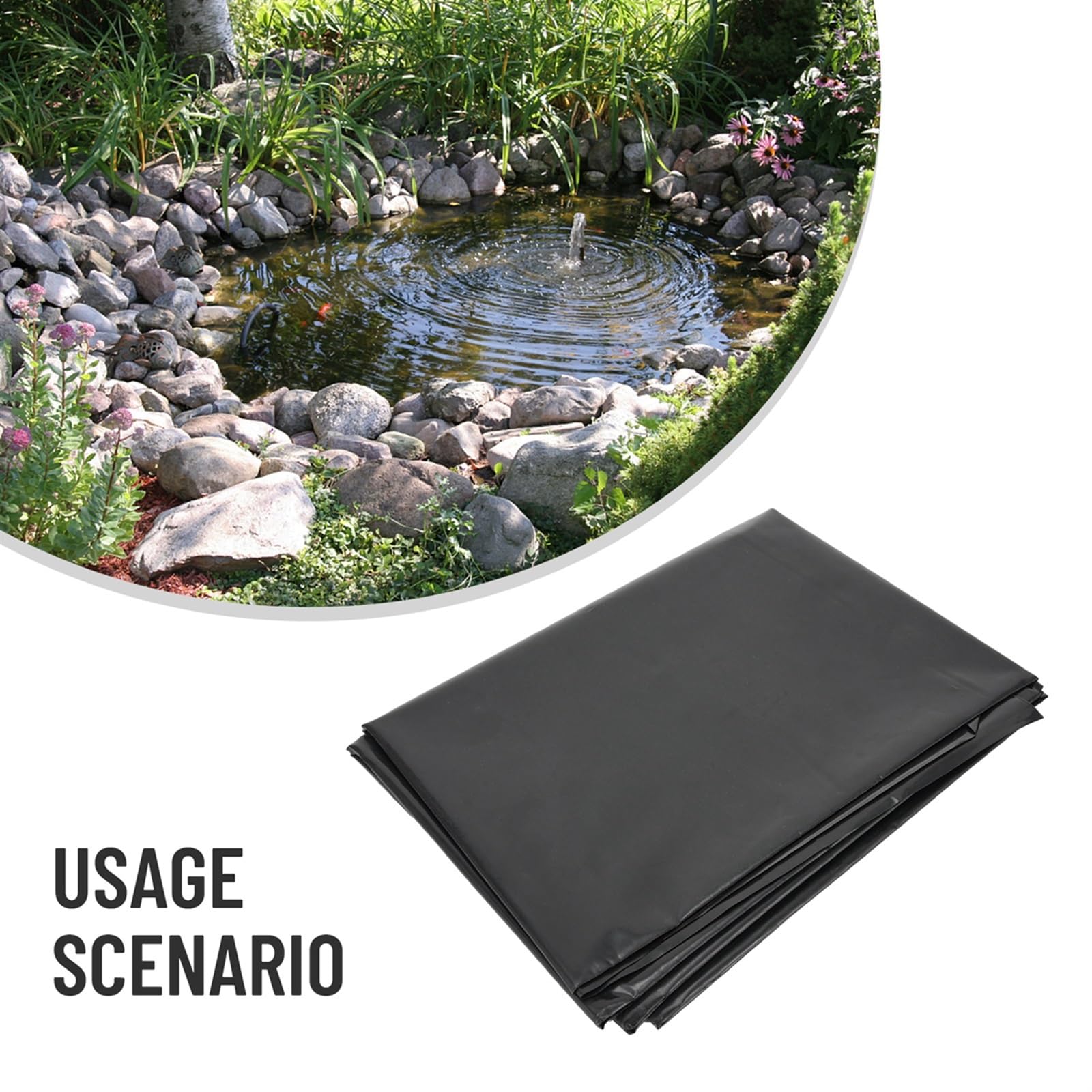 Liner para estanque de jardín Revestimiento negro impermeable for estanque, piscinas de jardín, tela reforzada, revestimiento for paisajismo de peces, cubierta de película for estanque for el hogar(3X