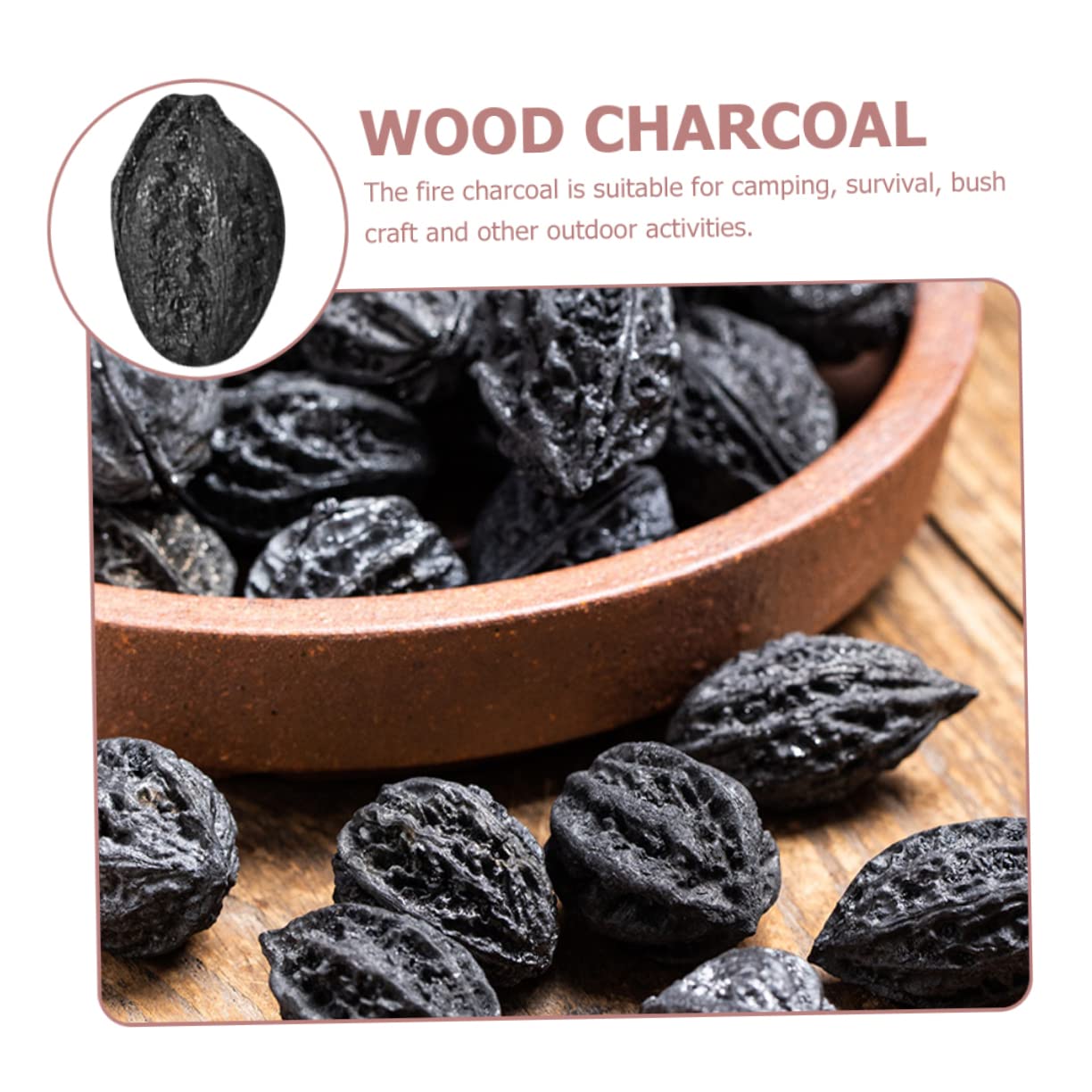 Carboncino per Grigliare, 500g Sacchetto Nero per Campeggio, Bush Craft e Cucina Esterna