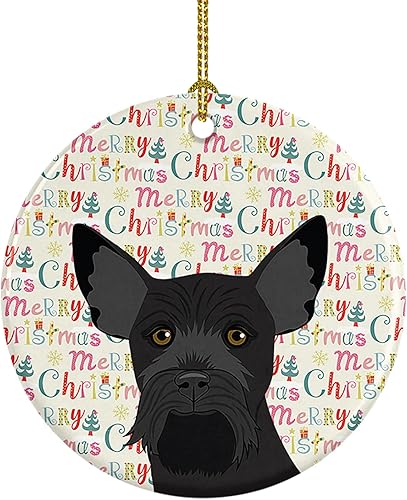 Miniatura 119 de Caroline's Treasures Adorno navideño de husky siberiano en blanco y negro #2 de cerámica para árbol de Navidad, decoración colgante para el hogar,