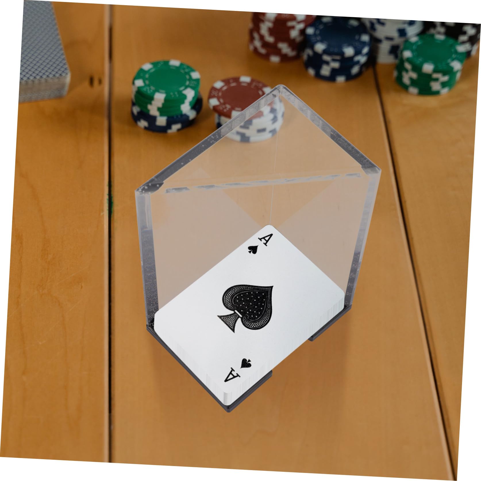 UPKOCH Supporto Trasparente Facile Accesso per Carte da Gioco in Acrilico e Design Elegante Scatola Pratica e Sottile per Carte da Poker per Casa e Gioco