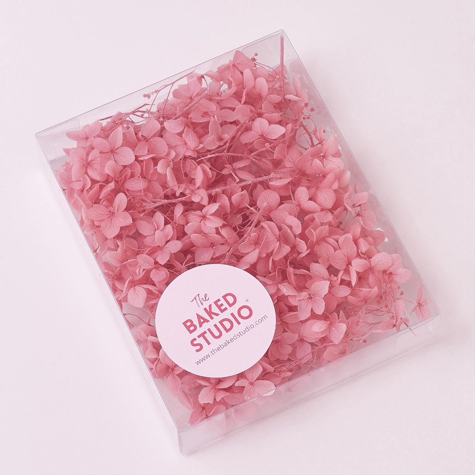 The Baked Studio - Original Dried Flower Hydrangea Set For Cake & Cupcake Decorating & Others Crafts (Pink) - Image 2