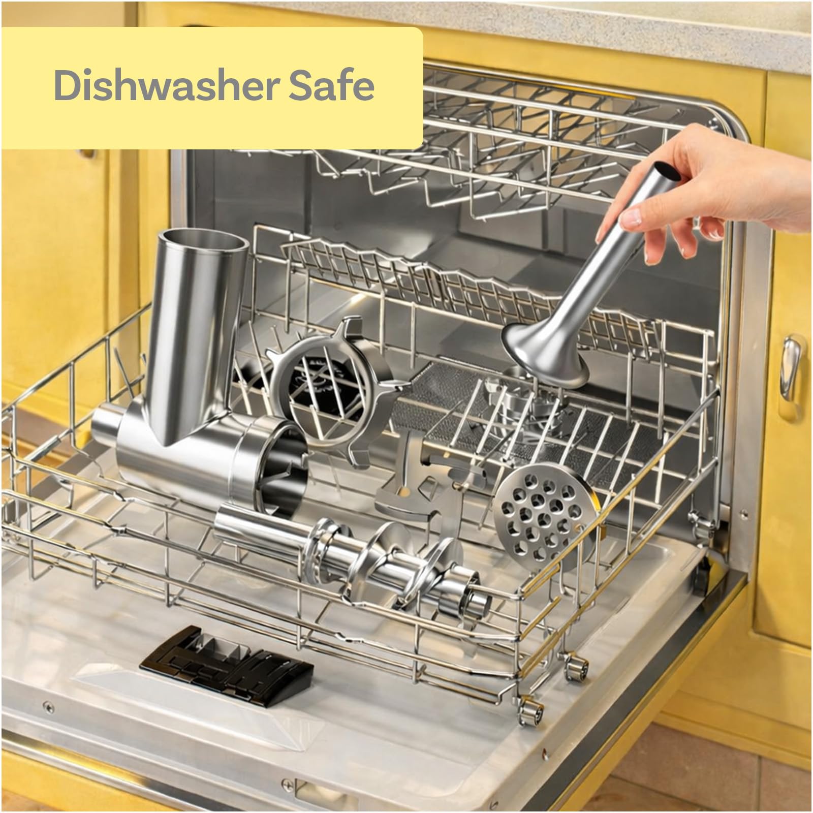 Akcesoria do rozdrabniania mięsa RVS pasujące do blendera kuchennego KitchenAid, akcesoria do urządzeń kuchennych z 4 tarczami mielącymi, 3 foremkami do kiełbasek, 2 ostrzami mielącymi i 1 foremką do