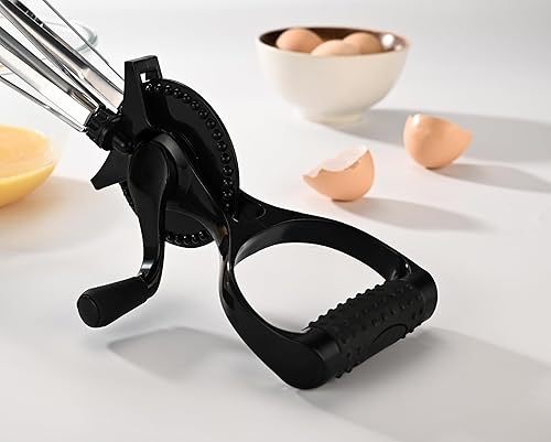 Miniatura 5 de Fox Run Batidora de mano manual de acero inoxidable, batidor de huevos estilo retro negro, 13 "x 4"