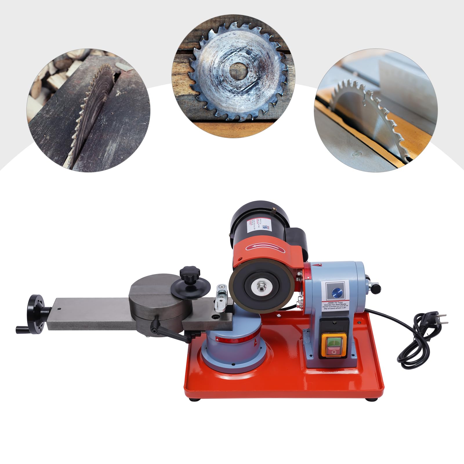 Sägeblatt Schärfgerät, 250W 2850 U/min Kreissägeblattschärfer Sägeblattschärfgerät, Schärfmaschine Kreissägeblatt für 80-700mm Sägeblätter